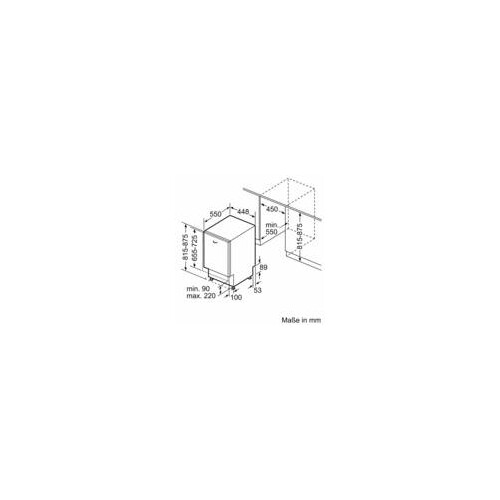 SPV2HMX42E Bosch Spüler vollintegrierbar 45cm Produktbild Side View L