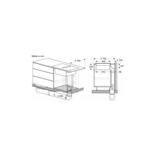 PVQ711F15E Bosch Induktionskochfeld 70cm Rahmenlos mit Dunstabzug Produktbild Side View L