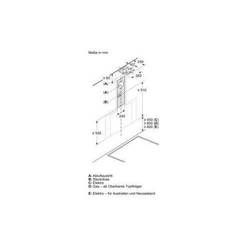 DWK91LT60 Bosch Wandesse 90cm Klarglas schwarz bedruckt Serie 8 Produktbild Side View L