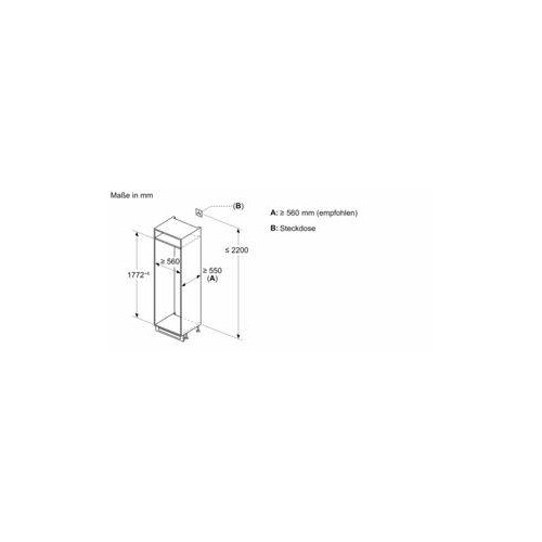 KIN86NSE0 Bosch Einbau-Kühl- Gefrierkombination Produktbild Back View L