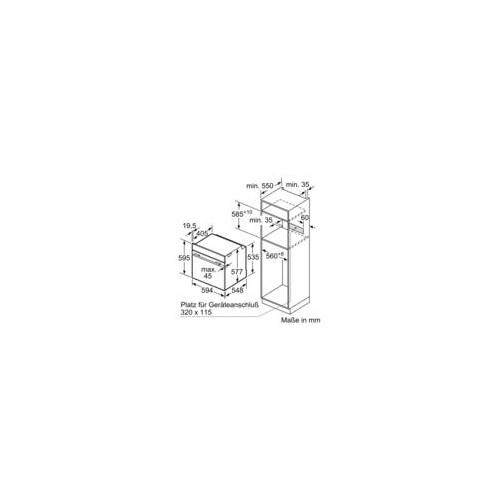 HBG7741B1 Bosch Backofen 60x60cm Schwarz Produktbild Side View L