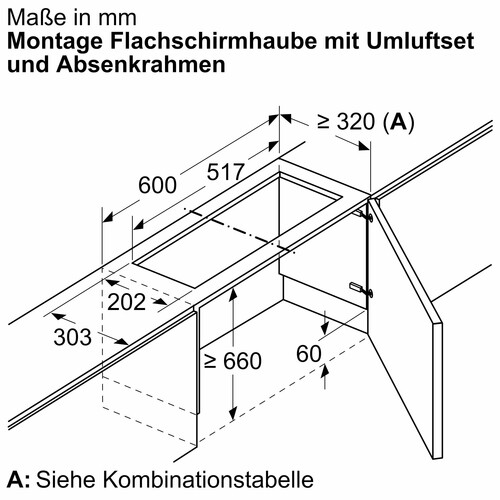 DSZ4660 Bosch Absenkrahmen für Flachschirmhaube Produktbild Side View L