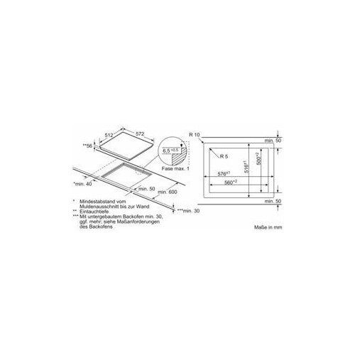 PXE601DC1E Bosch PXE601DC1E 60 cm Kochstelle Glaskeramik Produktbild Side View L