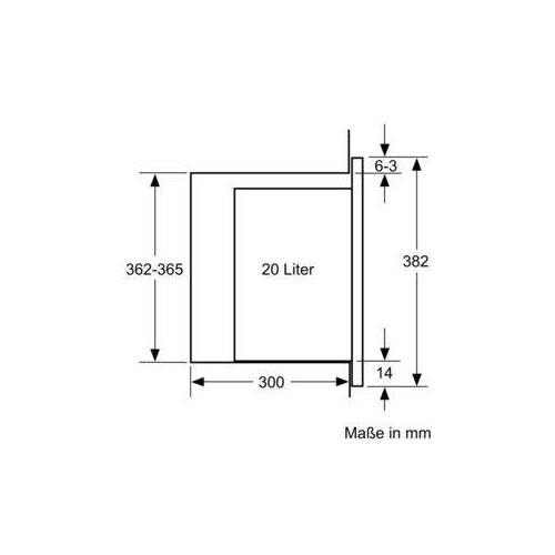 BFL524MB0 Bosch Einbau Mikrowelle 800W schwarz HxBxT: 382x594x317mm Produktbild Side View L