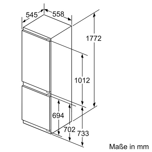 KIS86AFE0 Bosch Einbau-Kühl- Gefrierkombination 177.2 x 55.8 cm Produktbild Side View L