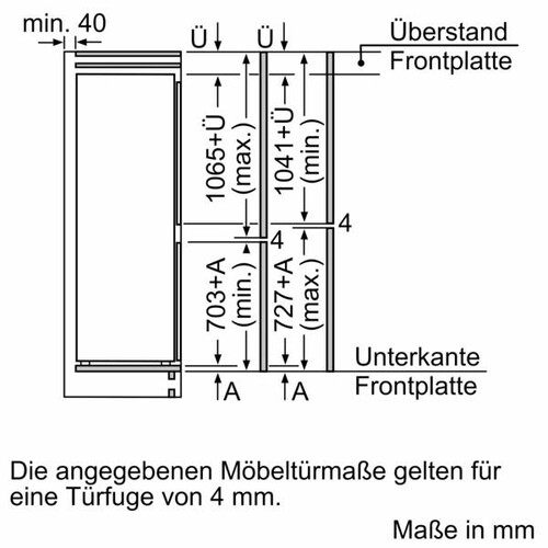 KIN86ADD0 Bosch Einbau- Kühl- Gefrierkombination 177.2 x 55.8 cm Produktbild Back View L