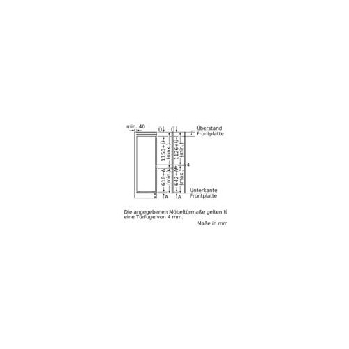 KIS87ADD0 Bosch 177.2 x 55.8 cm Einbau-Kühl-Gefrier-Kombination Produktbild Side View L