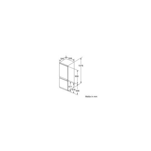 KIS77ADD0 Bosch Einbau-Kühl- Gefrierkombination 157.8 x 55.8 cm Produktbild Side View L