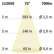 112050 Isoled LED Einbaustrahler, silber, 8W, 72°, rund, warmweiß, dimmbar Produktbild Additional View 3 S