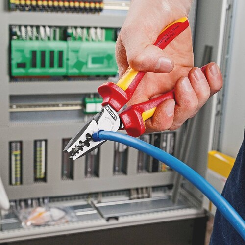 9778180 KNIPEX Crimpzange für Aderend- hülsen 4 Teilbereiche 0,25 bis 16mm2 Produktbild Additional View 1 L