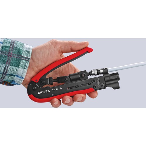 97 40 20 SB KNIPEX Kompressionswerkzeug für Koax Stecker Produktbild Additional View 1 L