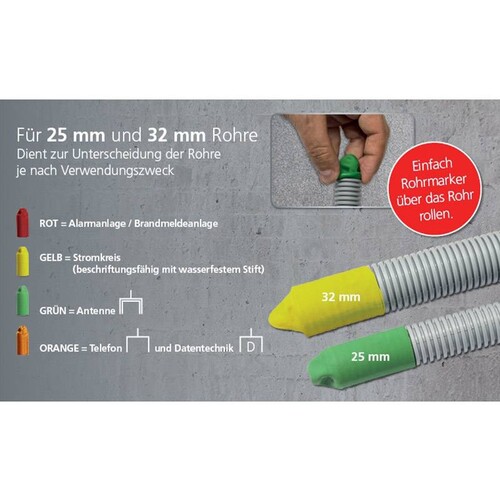 P790 Primo Rohrmarker rot (Pkg = 100 Stk.) Produktbild Additional View 3 L