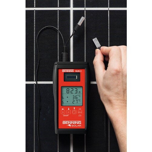 B050420 BENNING SUN2 Einstrahlungs- und Temperaturmessgerät für Photovoltaik Sys Produktbild Additional View 1 L