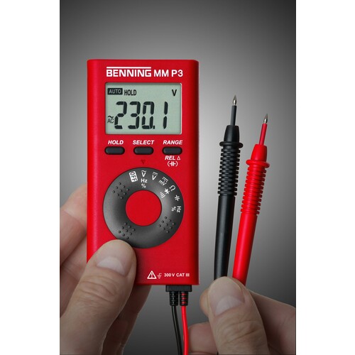 044084 Benning MM P3 Digital Multimeter 600/600V 40MOhm 100µF Produktbild Additional View 1 L