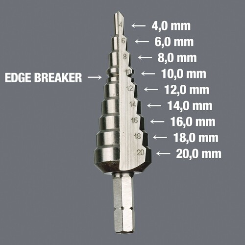 05104672001 Wera 843 Stufenbohrer Bit, 4 20 mm Produktbild Additional View 1 L