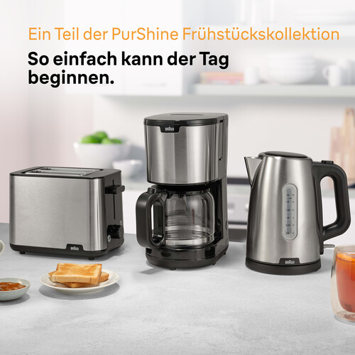 0X13211065 Braun KF1500BK PurShine Filterkaffeemaschine Silber/Schwarz Produktbild Additional View 2 L