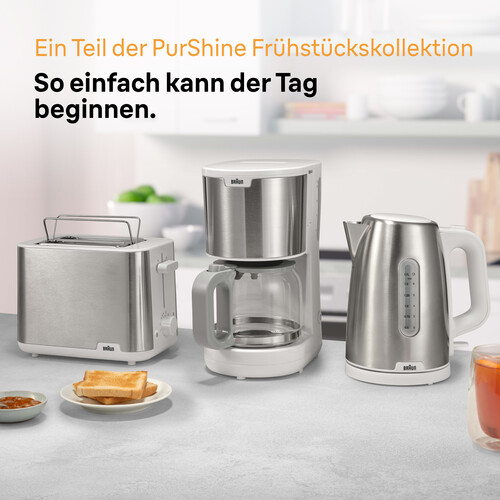 0X13211066 Braun KF1500WH PurShine Filterkaffeemaschine Silber/weiß Produktbild Additional View 2 L