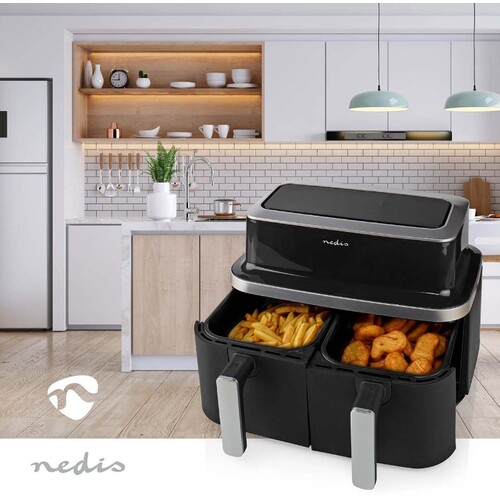 KAAF320BK Nedis Heißluft Friteuse ,2x4.2 l ,Timer: 60 min ,Anzahl voreingestellt Produktbild Additional View 2 L