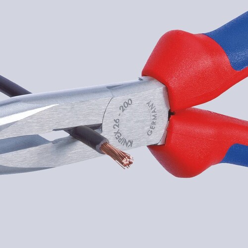 2615200 KNIPEX FLACHRUNDZANGE M.SCHNEIDE LANG 200MM Produktbild Additional View 2 L