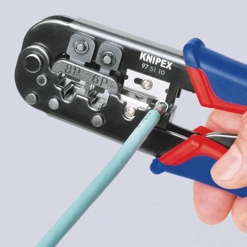 975110SB KNIPEX CRIMPZANGE F.WESTERN- STECKER RJ11/12, RJ45 Produktbild Additional View 2 L