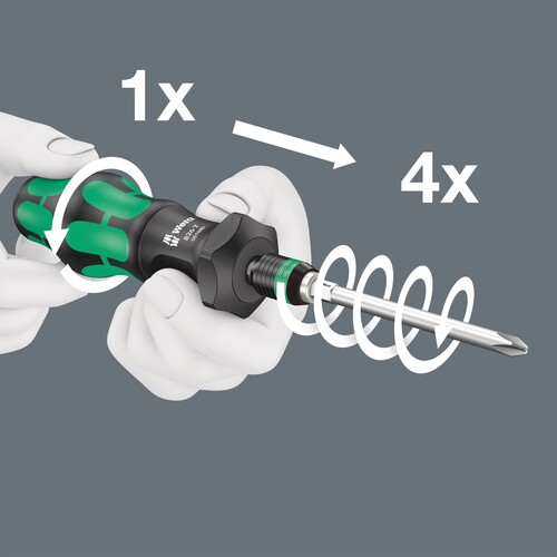 05057482001 Wera Kraftform Kompakt Turbo 1 1 x 1/4x146, 1 x PH 1x89, 1 x PH 2x89 Produktbild Additional View 3 L