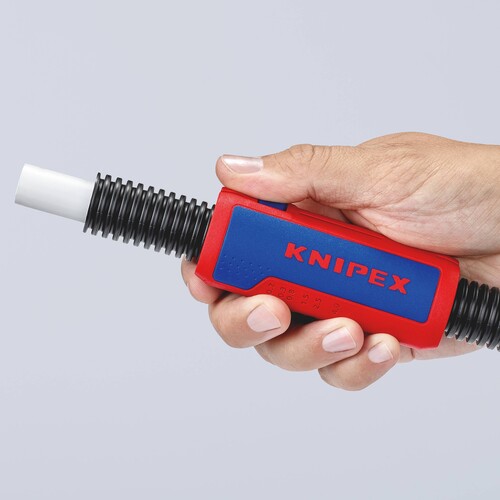 90 22 02 SB Knipex TwistCut Wellrohrsch- neider 100 mm, mit Abisolierklingen Produktbild Default L