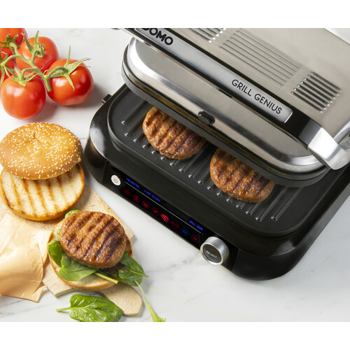 DO9249G Domo Digitaler Kontaktgrill Grill Genius mit abnehmbaren platten Produktbild Side View L