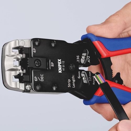 975112SB KNIPEX CRIMPZANGE F.WESTERN- STECKER RJ10, RJ11/12, RJ45 Produktbild Additional View 4 L