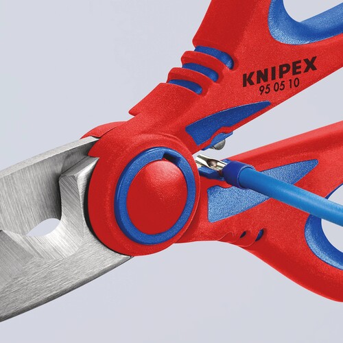 95 05 10 SB Knipex Elektrikerschere mit Crimpfunktion für Aderendhülsen Produktbild Additional View 9 L