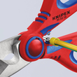 95 05 10 SB Knipex Elektrikerschere mit Crimpfunktion für Aderendhülsen Produktbild Back View S