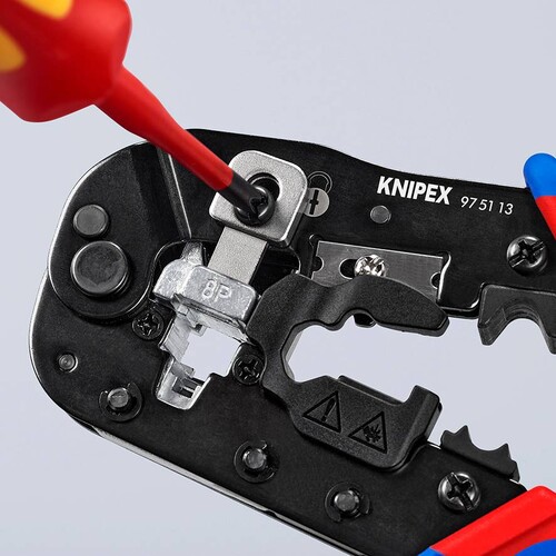 975113 Knipex Crimpzange für Westernstecker Produktbild Side View L