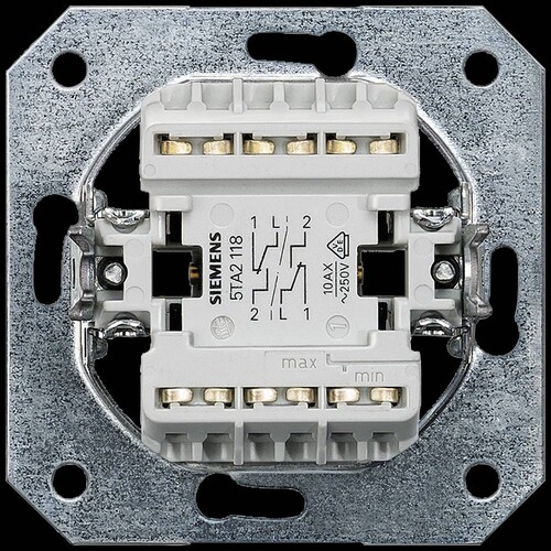 5TA2118 SIEMENS UP-SCHALTER-EINSATZ DOPPEL-WECHSEL DELTA Produktbild Additional View 2 L