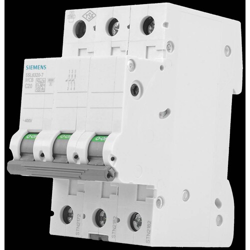 5SL6320-7 SIEMENS LS-SCHALTER C 20A 3-POLIG AC 400V Produktbild Additional View 3 L