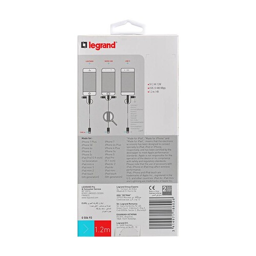 050693 Legrand Kabel 3 in 1 Micro - USB - Light Produktbild Additional View 2 L