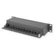 DN91612S CAT.6 Patchpanel, 12xRJ45 STP 10Zoll 1HE RAL 9005 schwarz Produktbild Additional View 2 S