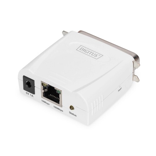 DN-13001-1 Digitus Printserver 1Port Parallel 10/100MB, 1xRJ451xCENT36 Produktbild Additional View 2 L