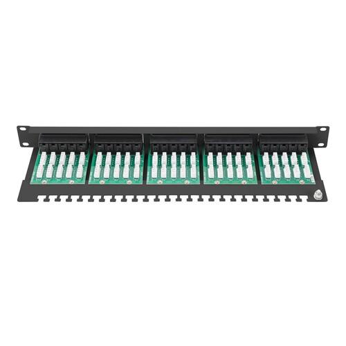 DN-91350-1-B Digitus ISDN Patchpanel, 50xRJ45 19 1HE, RAL9005, UTP 3 6, 4-5 Produktbild Additional View 1 L