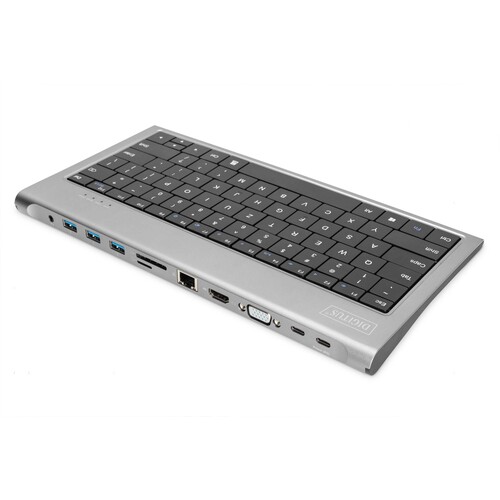 DA-70885 Digitus USB C Docking Station 11 in 1 mit Tastatur Produktbild Additional View 2 L