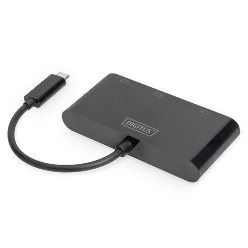 DA-70859 Digitus USB C 3in1 Triple Monitor Adapter (HDMI, DP, VGA) Produktbild Additional View 2 L