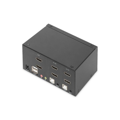 DS-12860 Digitus KVM SWITCH 2 Port, 2xHDMI in 2x HDMI out, 4K60Hz, SD Produktbild Additional View 2 L