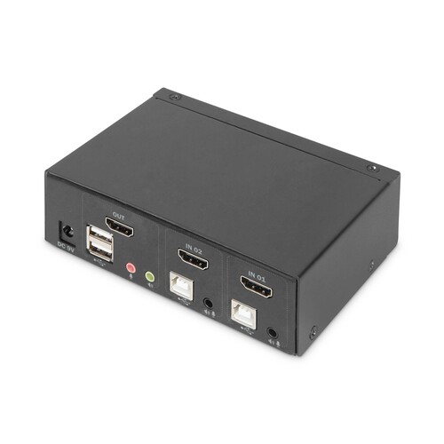 DS-12870 Digitus KVM SWITCH 2 Port, 2xHDMI in 1x HDMI out, 4K60Hz Produktbild Additional View 2 L