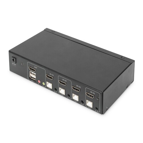 DS-12880 Digitus KVM SWITCH 4 Port, 4xHDMI in 1x HDMI out, 4K60Hz Produktbild Additional View 2 L