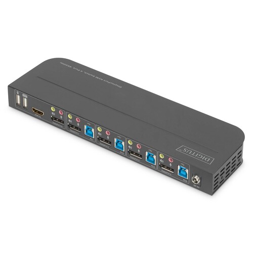 DS-12890 Digitus KVM Switch, 4x1,DP, DP/HDMI Out,USB 4Kx2K@60Hz Produktbild Additional View 2 L