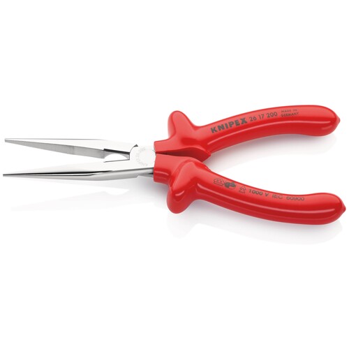 2617200 KNIPEX FLACHRUNDZANGE M.SCHNEIDE LANG 200MM VDE 1000V GETAUCHT Produktbild Additional View 1 L