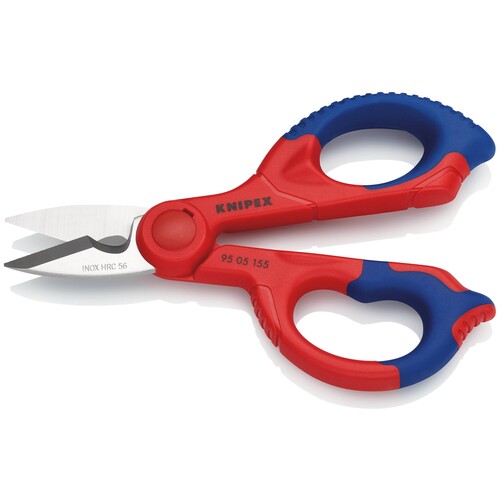 95 05 155 SB KNIPEX Elektrikerschere mit Kunststoff-Gürteltasche Produktbild Additional View 1 L