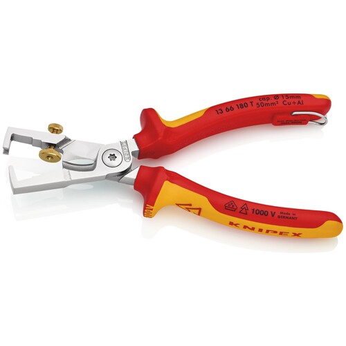 13 66 180 T Knipex Kabelschere Abisolierf./Befestigungsöse Produktbild Additional View 4 L