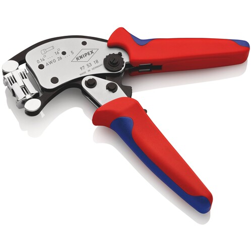 97 53 18 SB Knipex Twistor16 Crimpzange selbsteinstell. Aderendhülsen 0,14-16mm² Produktbild Side View L