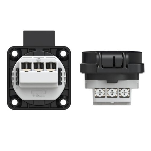 105-0s PC-Electric Maschinensteckdose schwarz - SCHUKO-Anbausteckdose