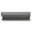 DN91612S CAT.6 Patchpanel, 12xRJ45 STP 10Zoll 1HE RAL 9005 schwarz Produktbild Additional View 3 S