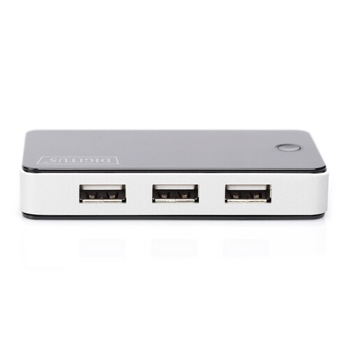 DA-70222 Digitus USB Hub  7PORT USB 2.0 Black Inkl.5V/3,5A Netzt.,Black/Silv Produktbild Additional View 3 L